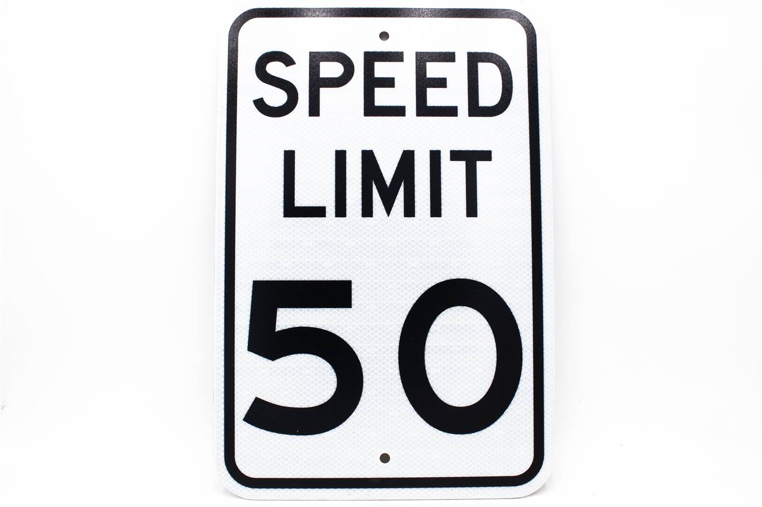 Accuform 50 KM/HR SPEED LIMIT SIGN | acffrr21850ra | ohcanadasupply.ca