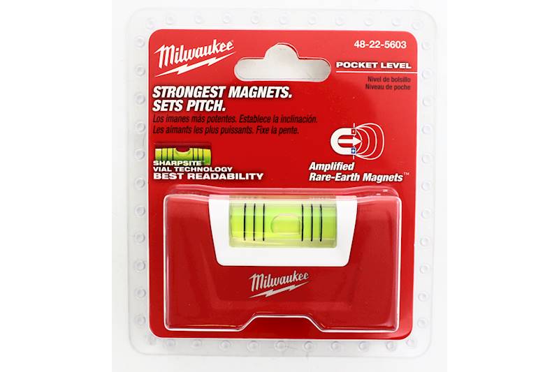 Milwaukee 48-22-5603 Pocket Level Strongest Magnets Sets Pitch 