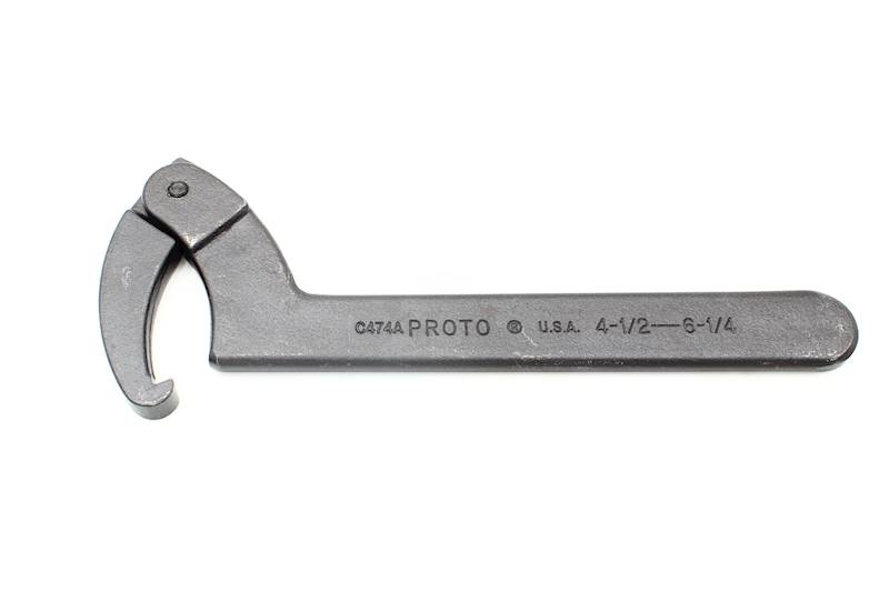 Proto Jc474A Adj. Hook Spanner Wrench,L 12-1/8 In.