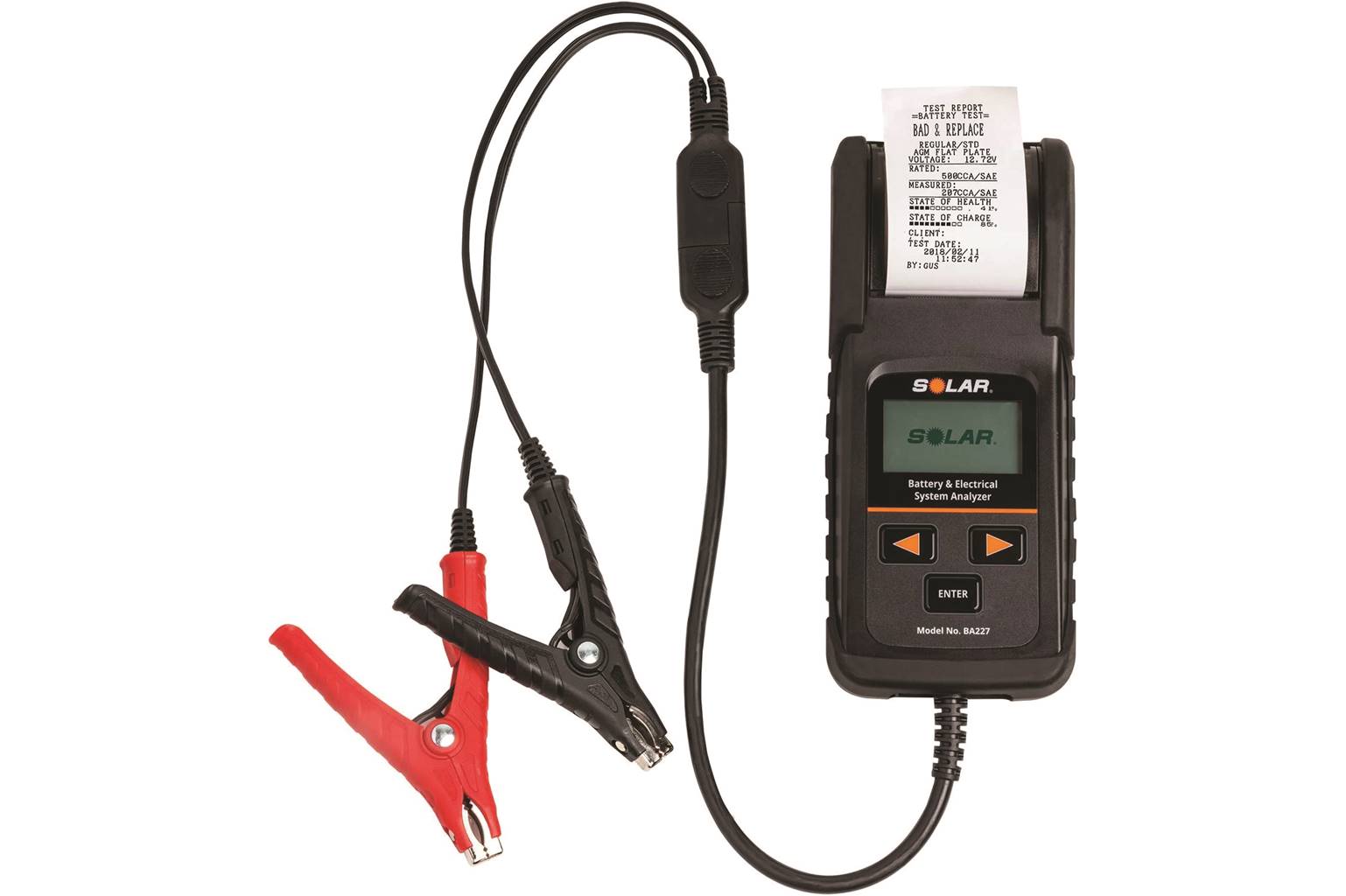 Solar 12V DIGITAL BATTERY AND ELECTRICAL SYSTEM TESTER WITH INTEGRATED PRINTER solba227